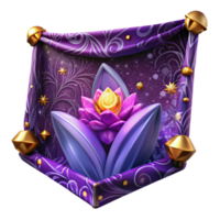 extraordinary rustic Purple Tapestry with Floral Pattern Isolated on Transparent Background detailed png