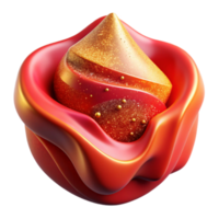 stunning artistic Red Abstract Shape with Perspective Angle Isolated Element original png