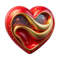 beautiful rustic Red Ink Calligraphy Heart Cutout Element authentic png