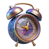 elegant contemporary Retro Alarm Clock Silent Transparent Background Isolated exclusive png