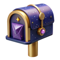 impressive abstract Retro Mailbox Isolated with Flag Up high resolution png
