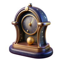 vibrant modern Retro Mantel Clock Isolated with Pendulum authentic png