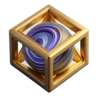extraordinary artistic Rotating Cube Illusion 3d Wireframe Perspective View Isolated detailed png