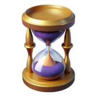 elegant vintage Sand Timer with Fine Sand Side View Isolated Element professional png