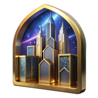 elegant classic Skyscraper Window Reflection City Lights Cutout detailed png