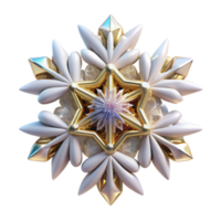 magnificent minimalist Snowflake Fractal Design White Isolated Transparent Background high resolution png