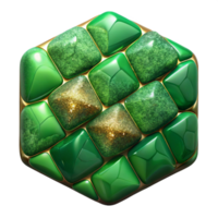 dramatic abstract Square Mosaic Tile Texture Green Transparent Background authentic png