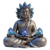 extraordinary artistic Stone Statue Sitting Buddha Front View Transparent high resolution png