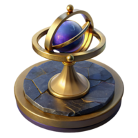 vibrant classic Sundial on Stone Pedestal Isolated Element authentic png