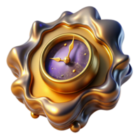 elegant traditional Surrealism Perspective Melting Clock Isolated Element professional png