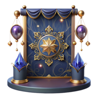 serene modern Tapestry Backdrop with Ornamental Pattern Transparent Background high resolution png