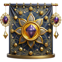 elegant rustic Tapestry Backdrop with Ornamental Pattern Transparent Background professional png