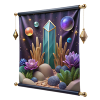 impressive abstract Tapestry Wall Hanging with Mythological Scene Isolated high resolution png