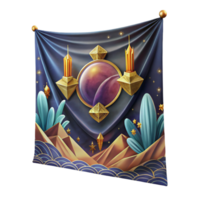 wonderful traditional Tapestry Wall Hanging with Mythological Scene Isolated high resolution png