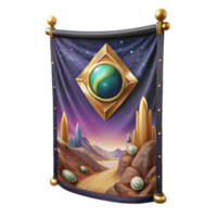impressive rustic Tapestry Wall Hanging with Mythological Scene Isolated authentic png