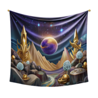 stunning rustic Tapestry Wall Hanging with Mythological Scene Isolated genuine png