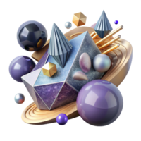 wonderful creative Abstract Shapes Representing Parallel Dimensions Isolated authentic png