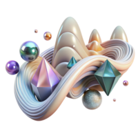 vibrant creative Abstract Waveform Representing Dreams Cutout Transparent Background professional png