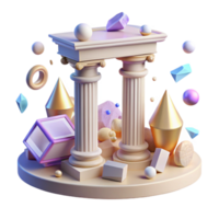 impressive minimalist Ancient Ruins with Stone Texture Transparent Background original png