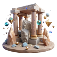 elegant minimalist Ancient Ruins with Stone Texture Transparent Background original png