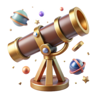 serene modern Antique Telescope Cutout with Brass Details authentic png