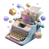 stunning abstract Antique Typewriter Transparent Background Side Angle professional png