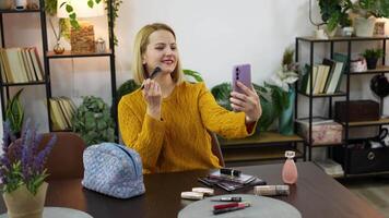 Creating beauty looks while showcasing the joy of self-expression in a cozy indoor space video
