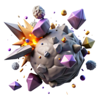 wonderful classic Asteroid Impact Illustration Cutout with Explosive Collision high resolution png