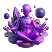 dramatic modern Astral Projection Figure with Purple Nebula Isolated high resolution png