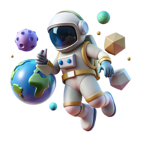serene vintage Astronaut Silhouette Floating with Transparent Background professional png