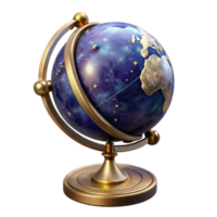 elegant vintage Vintage Globe with Metal Stand Isolated Element high resolution png