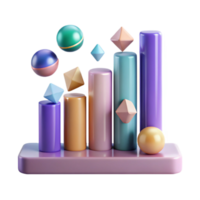 beautiful traditional Bar Graph Data Visualization Cutout Isolated Element high resolution png