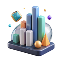 impressive artistic Bar Graph Data Visualization Cutout Isolated Element premium png