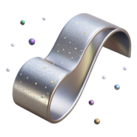 dramatic rustic Bent Metal Strip with Silver Finish Isolated genuine png