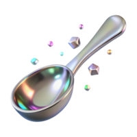 extraordinary traditional Bent Silver Spoon with Reflections Isolated on Transparent Background authentic png
