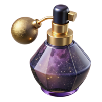 beautiful contemporary Vintage Perfume Bottle Isolated with Atomizer detailed png