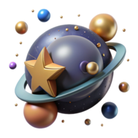 stunning abstract Binary Star System Transparent Background with Orbiting Planets high quality png