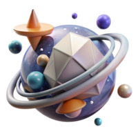 impressive creative Binary Star System Transparent Background with Orbiting Planets genuine png