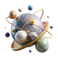 extraordinary modern Binary Star System Transparent Background with Orbiting Planets png