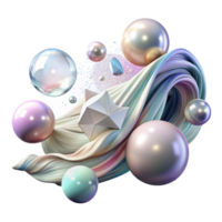 elegant abstract Blowing Bubbles in Gentle Breeze Isolated genuine png