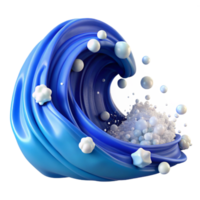 extraordinary rustic Blue Ocean Wave Isolated with White Foam original png