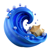extraordinary modern Blue Wave with Foaming Crest Isolated high resolution png