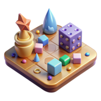 elegant modern Board Game Isolated with Dice and Pieces authentic png