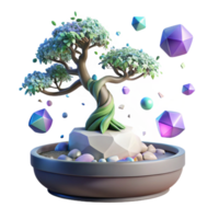 wonderful artistic Bonsai Tree in Pot Cutout Transparent Background premium png
