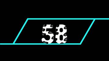 60 Seconds Countdown Timer with color light animation video
