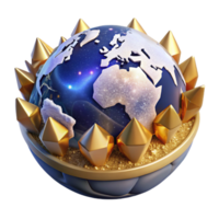 serene artistic World Map with Political Boundaries Transparent Background authentic png