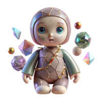 extraordinary minimalist Broken Doll Transparent Background Close Up View premium png