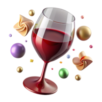 serene artistic Burgundy Red Wine Glass with Elegant Stem Cutout high resolution png