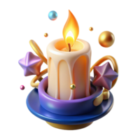 magnificent vintage Burning Candle Flame Close Up Isolated on Transparent Background png