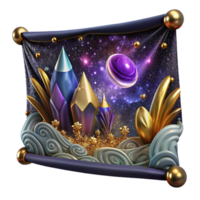 impressive traditional Woven Tapestry with Mythical Creatures Isolated Element high resolution png